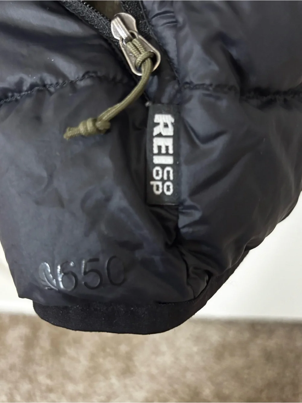 Rei co op means Black 650 down vest 2.0 size Large